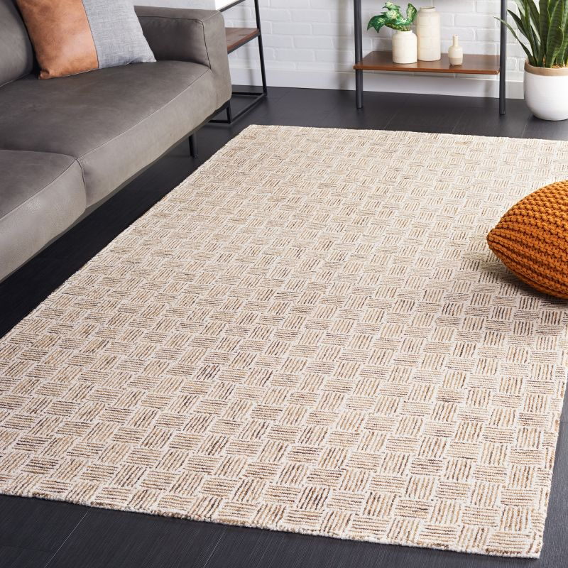 Micro-Loop MLP537 Hand Tufted Indoor Accent Rug - Taupe/Ivory - 4'x6' - Safavieh