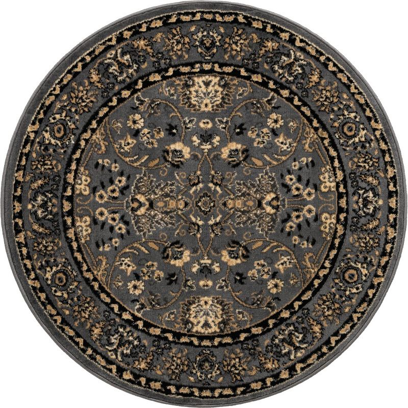 Unique Loom 4' 0 x 4' 0 Sialk Hill Washington Gray Area Rug