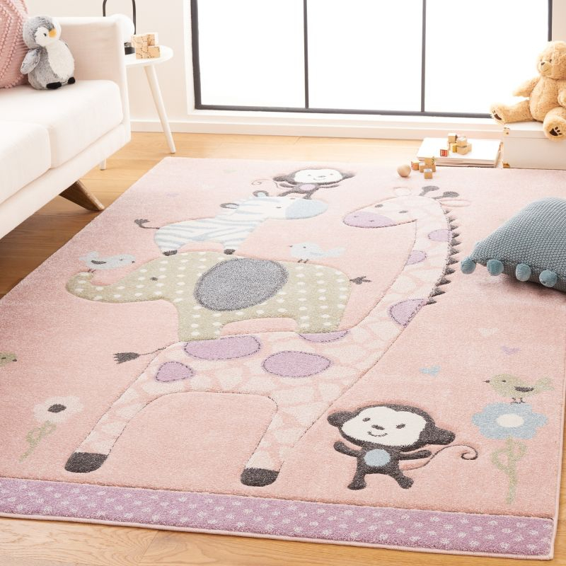 Carousel Kids  CRK120 Loomed Indoor Area Rug - Blush Pink - 4'x6' - Safavieh