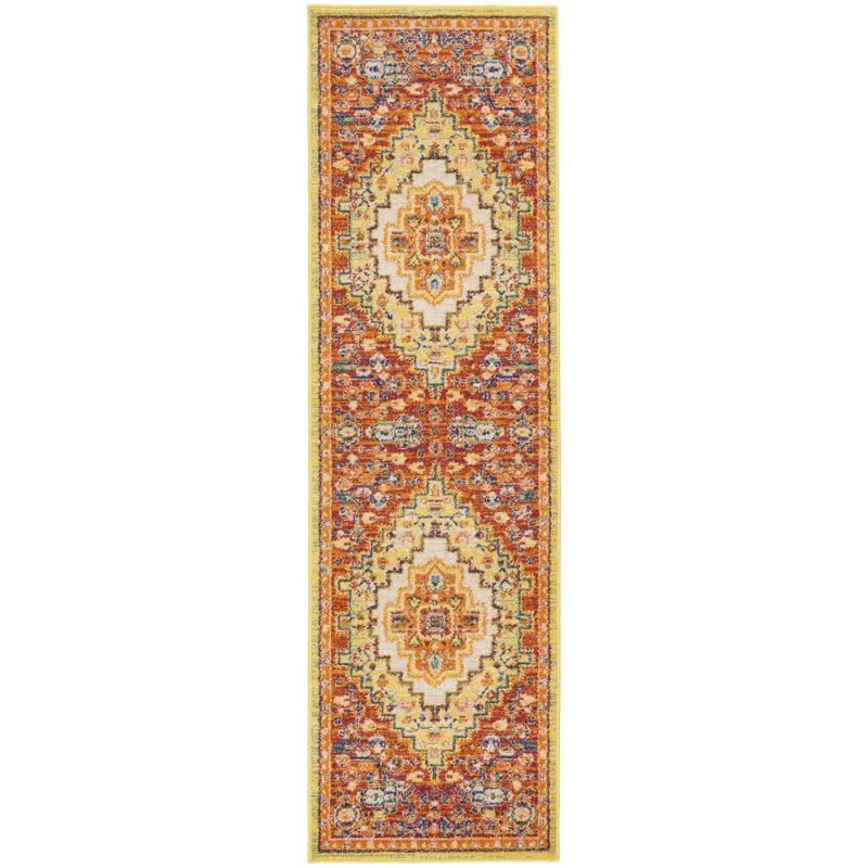 Nourison Allur Bohemian Indoor Rug Red Multicolor 2'3" x 7'6"
