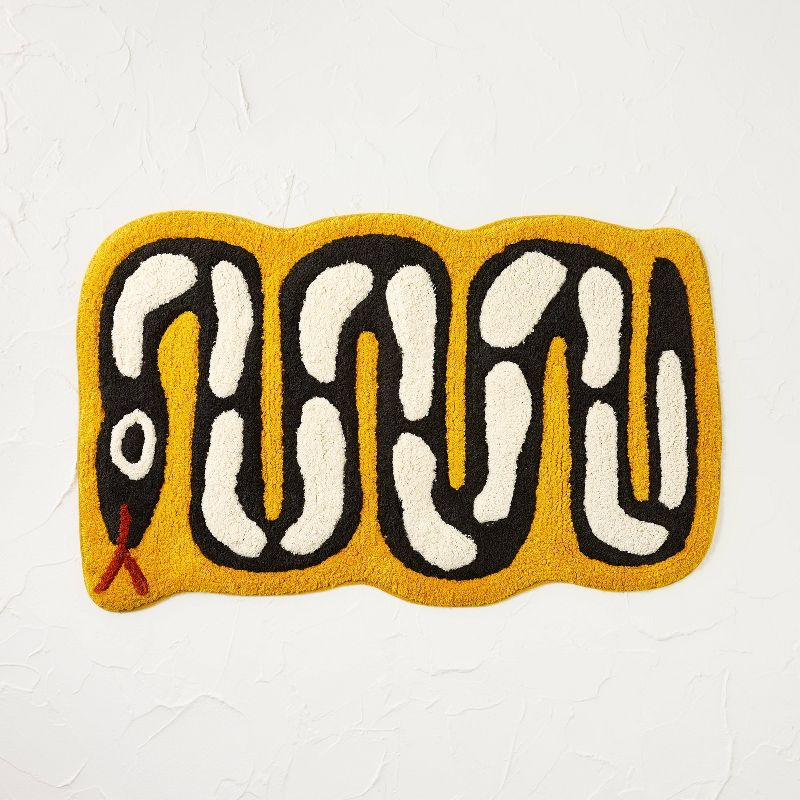 18"x30" Novelty Bath Rug Snake - Opalhouse™ designed with Jungalow™: Cotton, Tufted, Machine Washable, Medium Pile