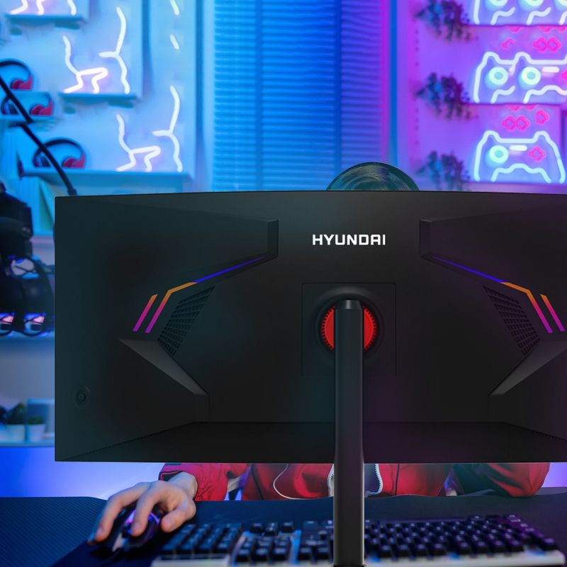 HY View 34” Curved Gaming Monitor - 3440x1440p UltraWide, 180Hz, 1ms MPRT, IPS Panel Black