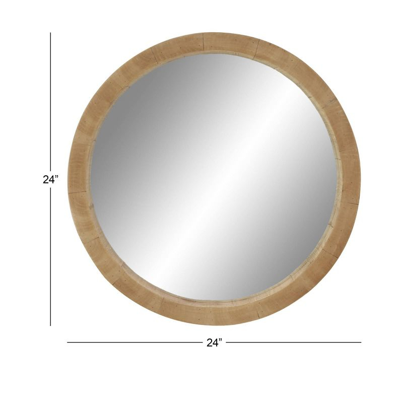 24" x 24" Contemporary Wood Wall Mirror Brown - Olivia & May: Indoor Use, No Assembly Required