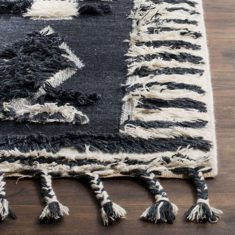 Kenya KNY601 Hand Knotted Area Rug - Charcoal/Ivory - 8'9"x11'9" - Safavieh.