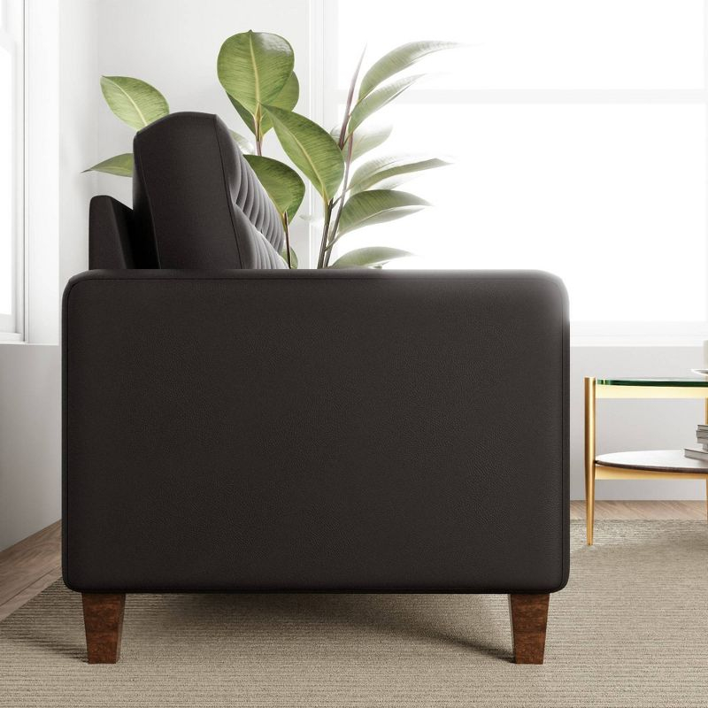76” Brynn Upholstered Square Arm Sofa with Buttonless Tufting - Brookside Home