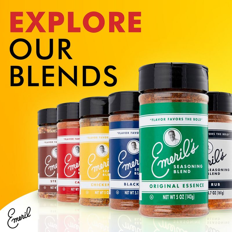 Emeril Lagasse 5 Oz, 3-Pack and 6-Pack Seasoning Blend: Original Essence, Cajun, Blackened, Chicken Rub, Steak Rub and Rib Rub (1-PK Blackened)