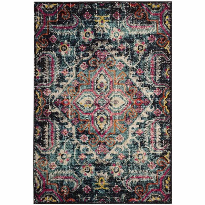 Monaco MNC252 Power Loomed Indoor Area Rug - Blue/Fuchsia - 4'x5'7" - Safavieh.