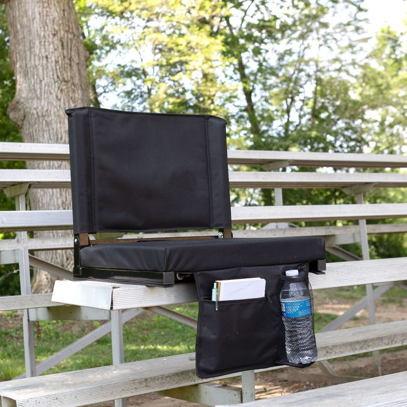 Home-Complete Bleacher Seat Stadium Cushion, Black