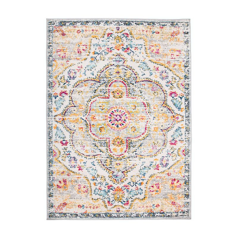 World Rug Gallery Distressed Vintage Bohemian Gray 7'10" x 10' Area Rug