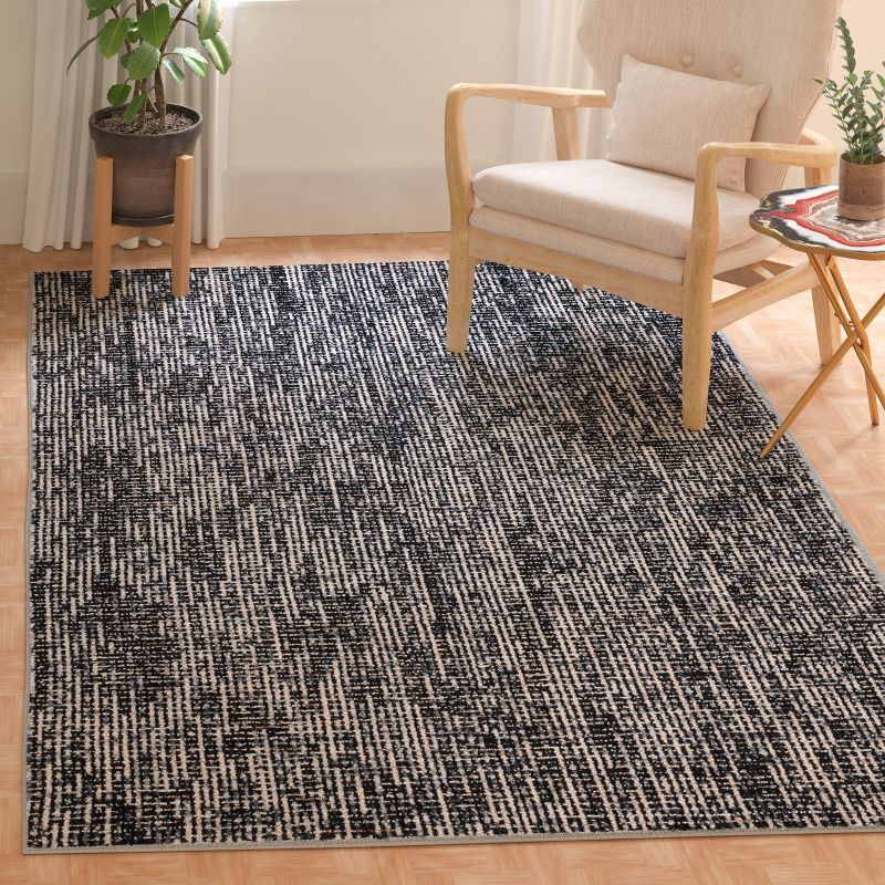 Abstract ABT468 Handmade Indoor Area Rug - Black/Grey - 4'x6' - Safavieh