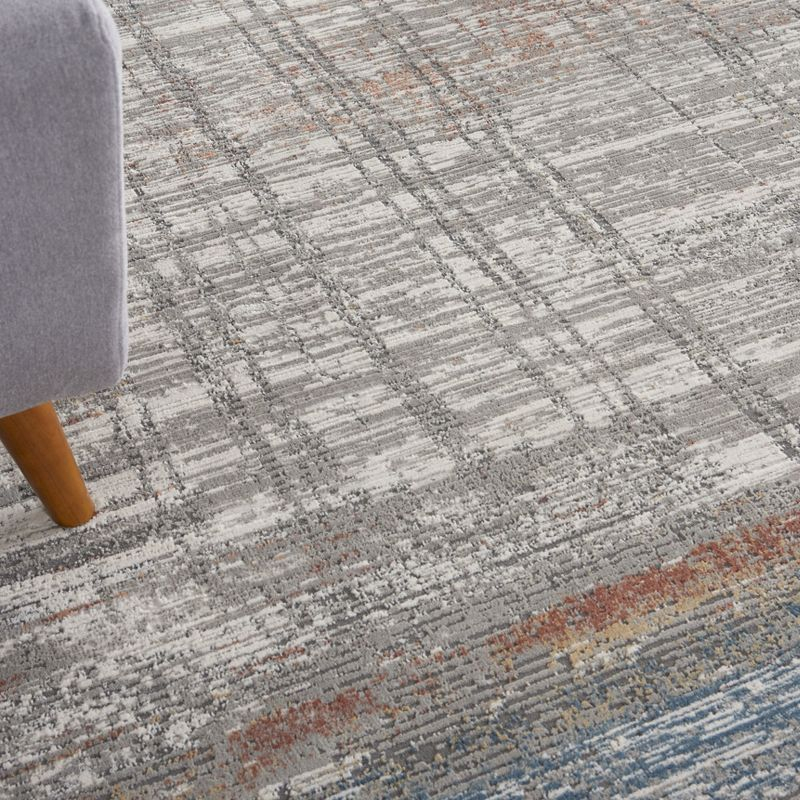 Nourison Rustic Textures Modern Distressed Indoor Area Rug Grey/Multi 7'10" x 10'6"