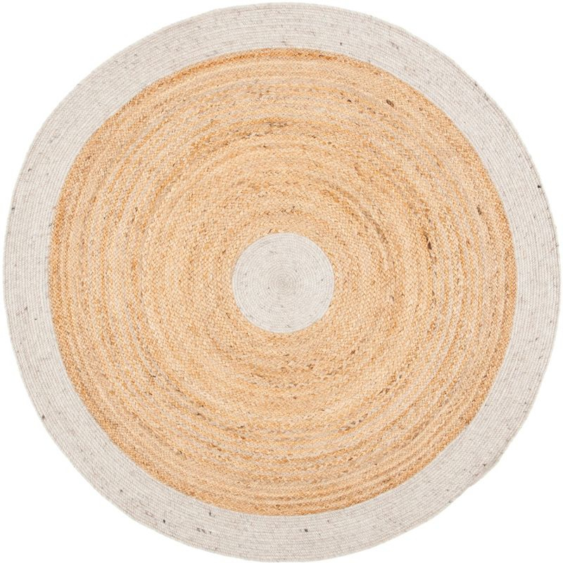 Braided BRD910 Hand Woven Indoor Area Rug - Beige/Natural - 5' Round - Safavieh