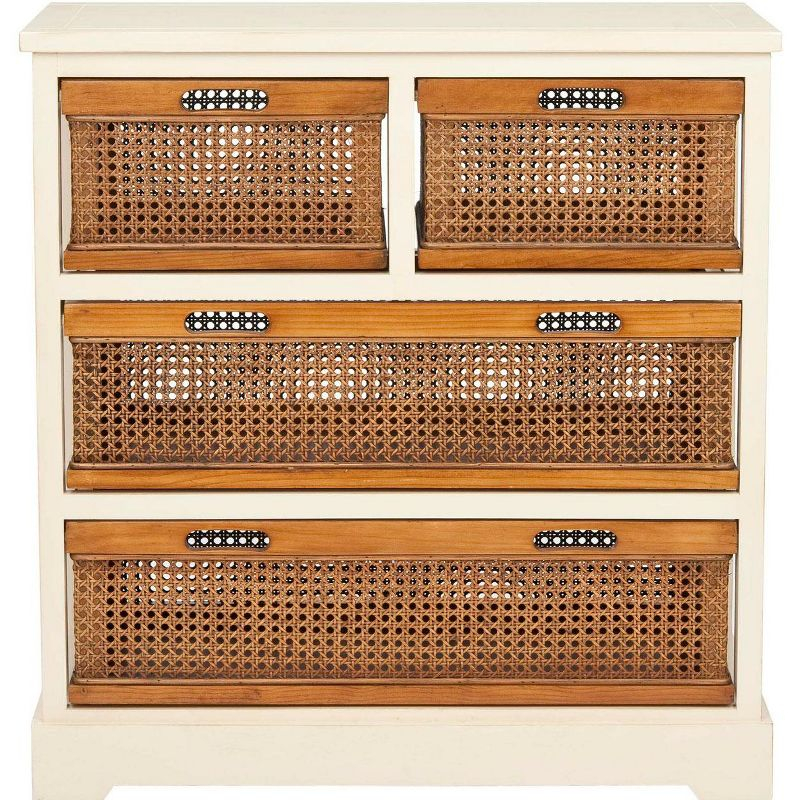 Jackson 4 Drawer Storage Unit - Barley/Cane Drawers - Safavieh.