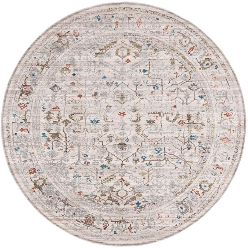 Vintage Persian VTP427 Power Loomed Indoor Area Rug - Ivory/Sage - 6'7" Round - Safavieh