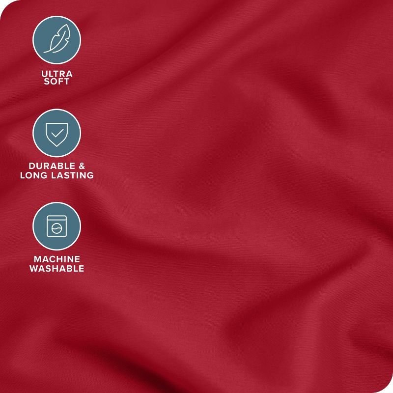 Microfiber Queen - Envelope - 20 x 30 Red Pillowcase Set by Bare Home