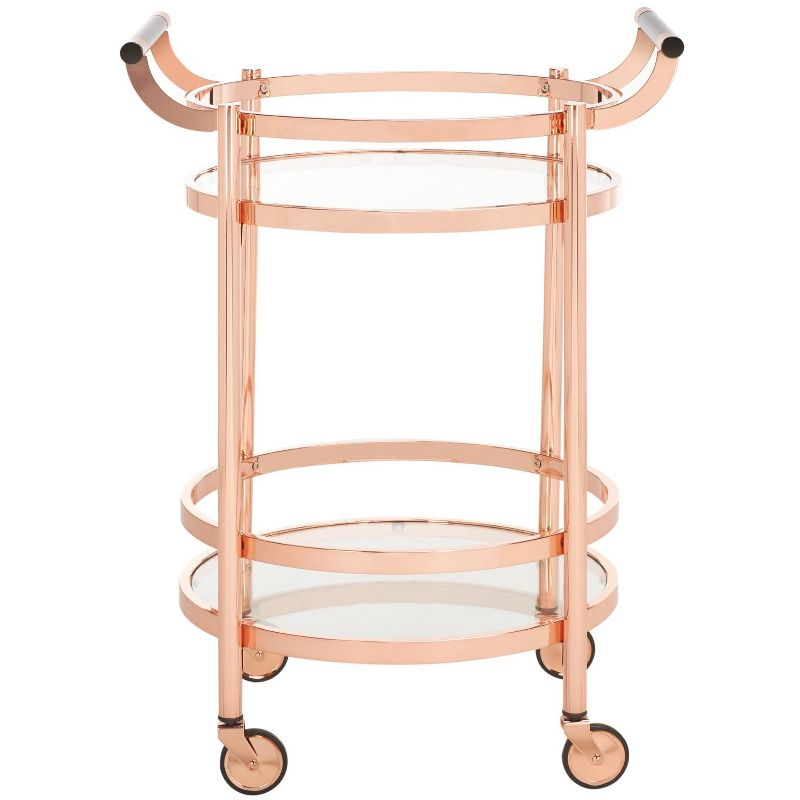 Sienna 2 Tier Round Bar Cart - BCT8001D - Rose Gold - Safavieh