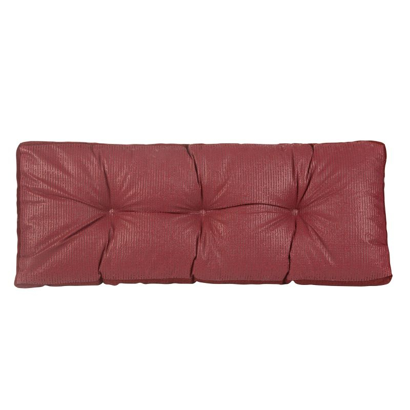 Gripper 43"x14"x3" Non Slip Tufted Omega Universal Bench Cushion Flame: Indoor Woven Polyester Rectangle Seat Cushion