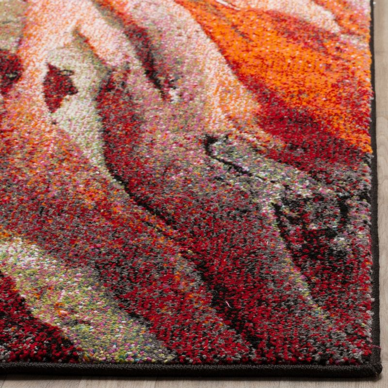 Glacier GLA126 Power Loomed Area Rug - Red/Multi - 9'x9' - Safavieh.