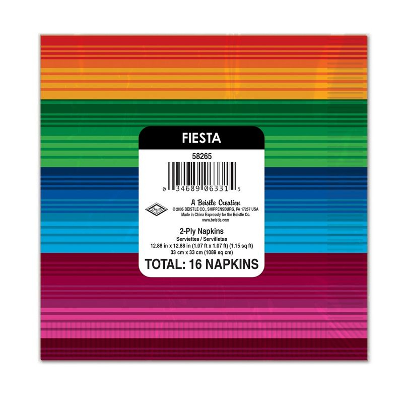 Beistle Fiesta Luncheon Napkins, (48/Pkg) Multicolored