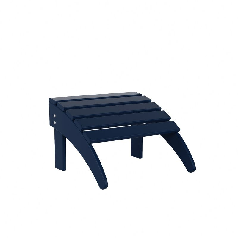 WestinTrends All-Weather Outdoor Patio Poly Adirondack Ottoman Footrest, Navy Blue