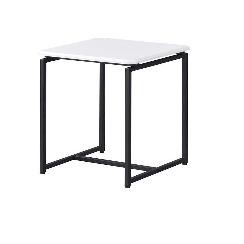 HOMLUX 3 PCS Coffee Table Set Sofa Side Table with 2 Square End Table,White