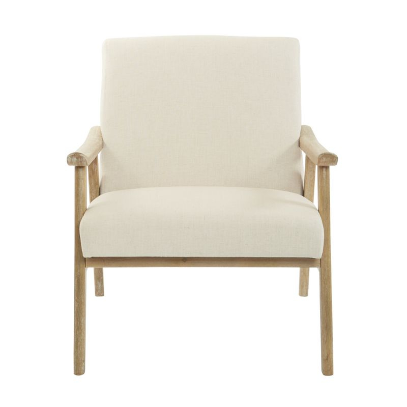 Weldon Chair Linen - OSP Home Furnishings: Mid-Century Modern, Rustic Wood Frame, Comfortable Seating