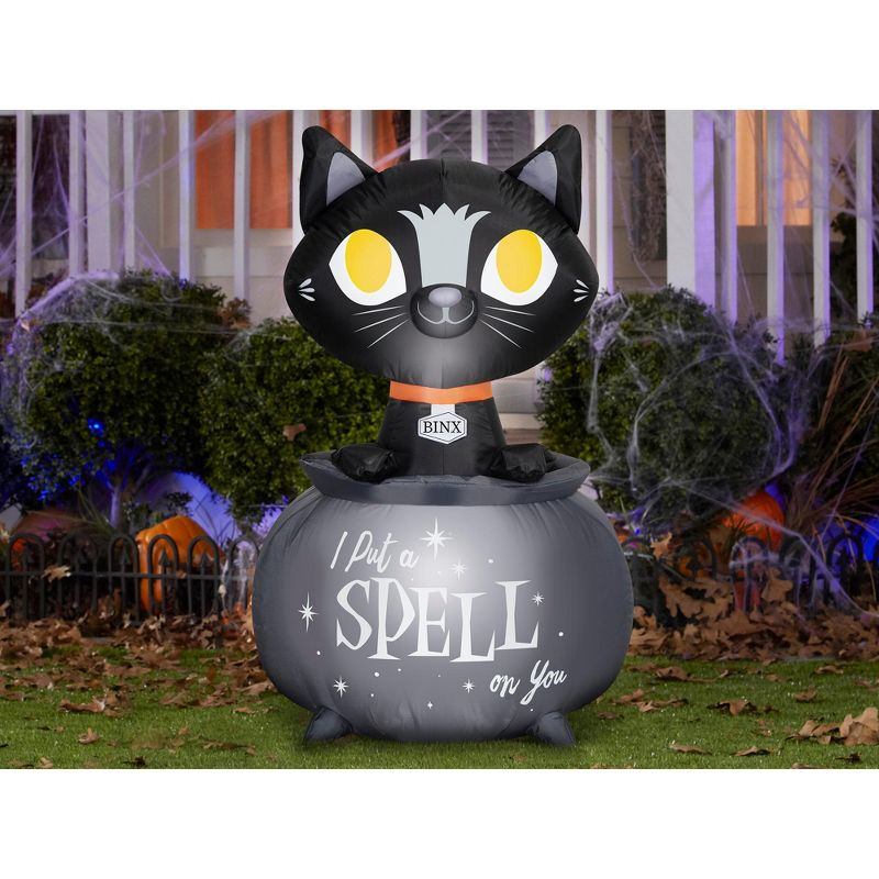 Gemmy Industries 3.5 Foot Hocus Pocus Binx in Cauldron Light Up Halloween Inflatable Lawn Decoration
