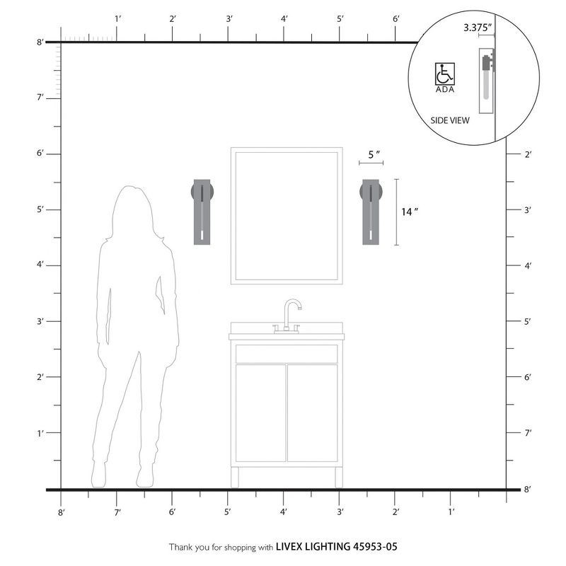 Livex Lighting Soma 1 - Light Wall Light in  Polished Chrome