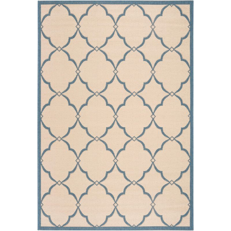 Linden LND125 Power Loomed Area Rug - Cream/Blue - 5'3"x7'6" - Safavieh