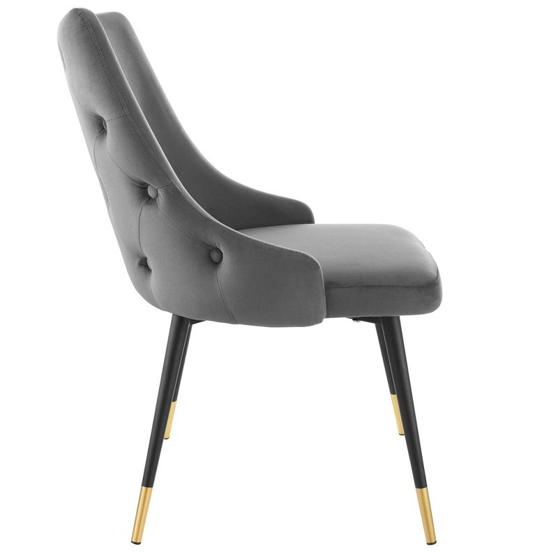 Modway Adorn Tufted Performance Velvet Accent Dining Side Chair, Gray