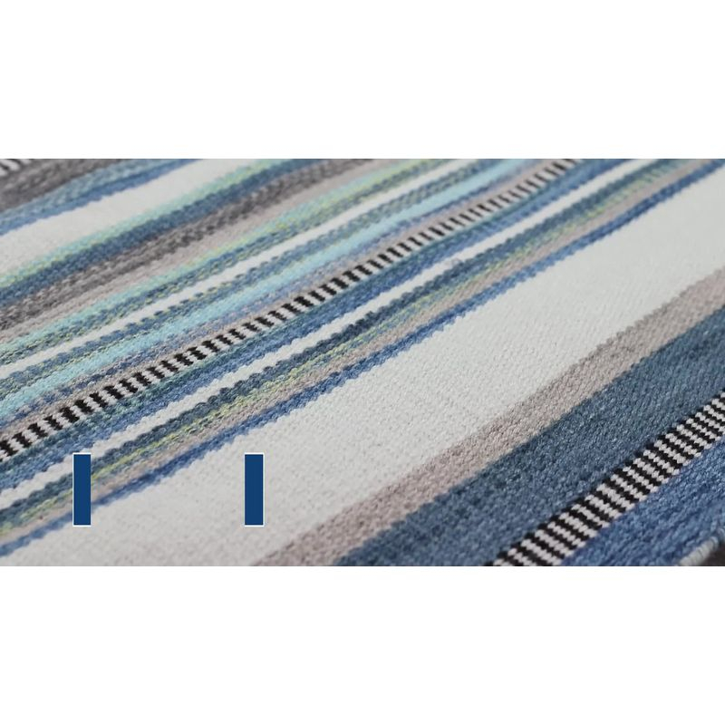 Liora Manne Sorrento Boat Stripe Indoor/Outdoor Rug Navy 8' Square