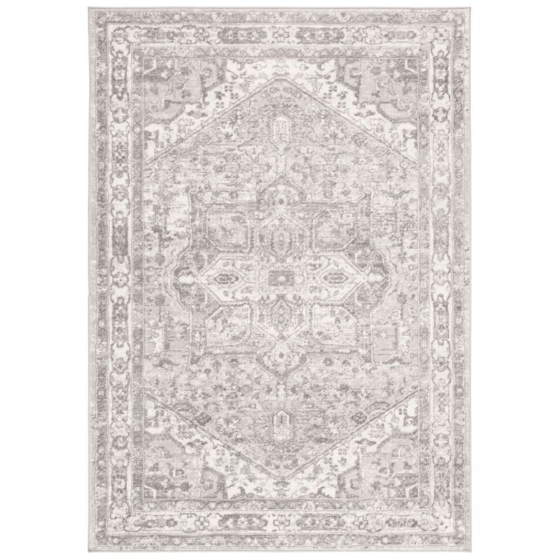 Brentwood BNT852 Power Loomed Indoor Area Rug - Cream/Grey - 4'x6' - Safavieh