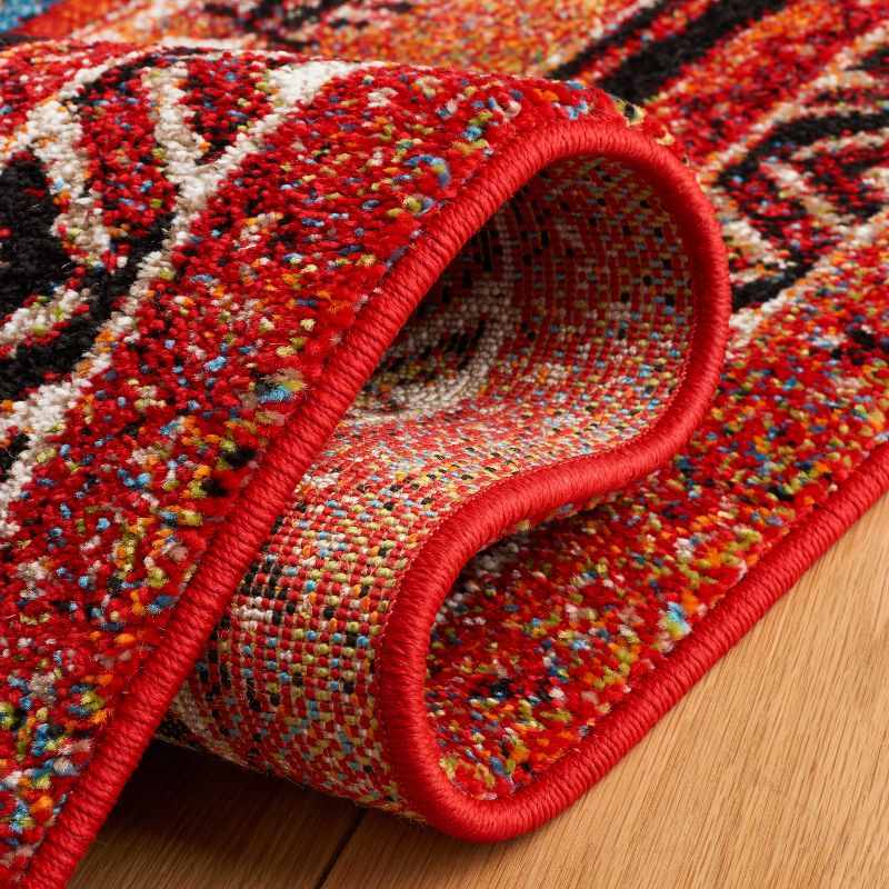 Vintage Hamadan VTH201 Power Loomed Area Rug - Orange/Red - 6'7"x6'7" - Safavieh.