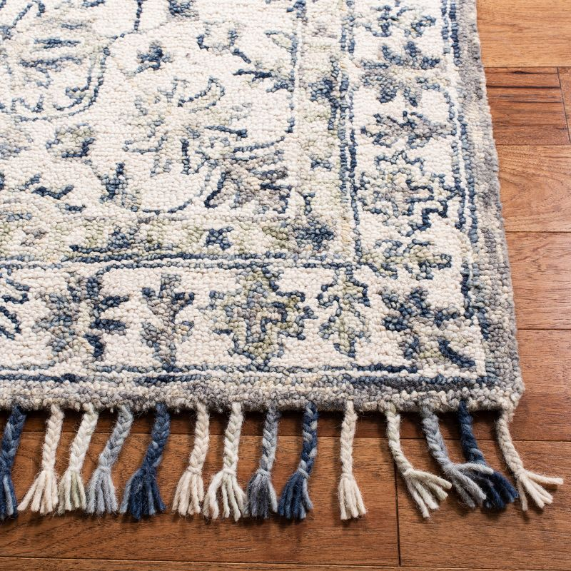 Aspen APN125 Hand Tufted Indoor Runner Rug - Ivory/Blue - 2'3"x11' - Safavieh