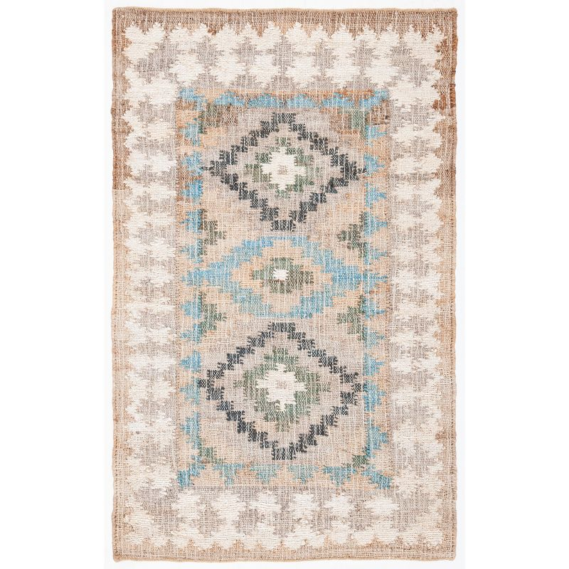 Kilim KLM756 Hand Woven Area Rug - Blue/Ivory - 3'x5' - Safavieh.