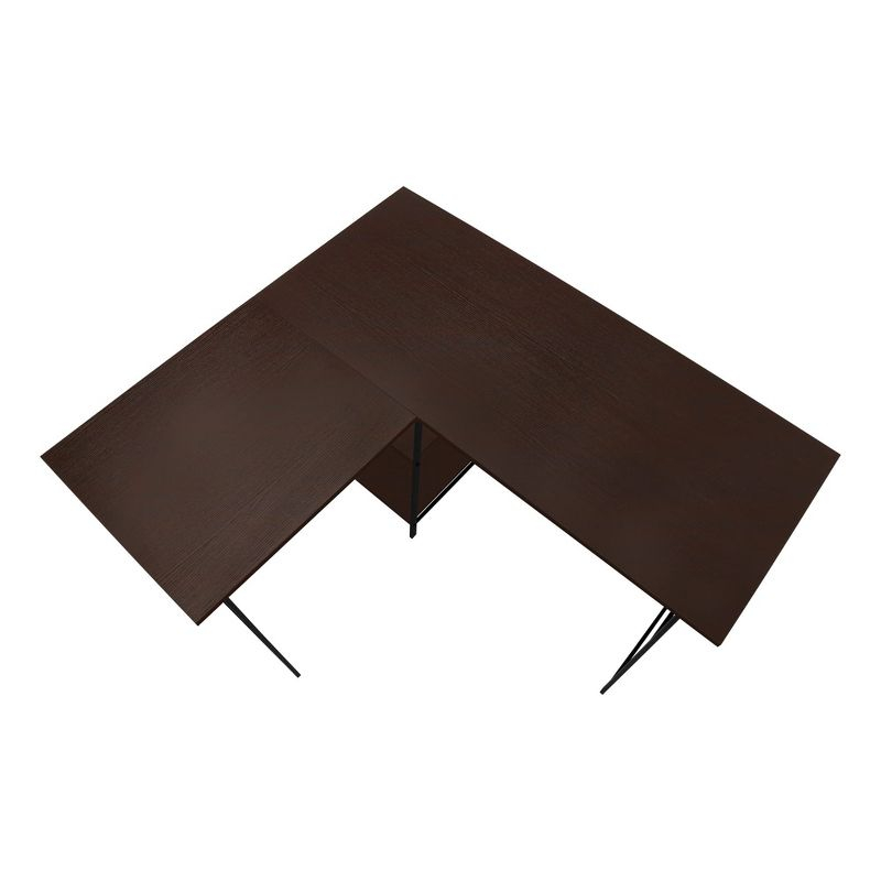 Monarch Specialties Computer Desk Home Office Corner Storage Shelves 48InchL L Shape Work Laptop Metal Laminate Brown Black Contemporary Modern