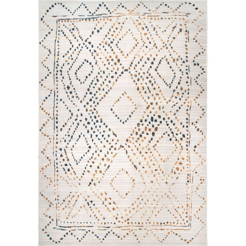 Nuloom Mila Moroccan 8x10 Indoor Area Rug for Living Room Bedroom Dining Room Kitchen, Beige/Ivory