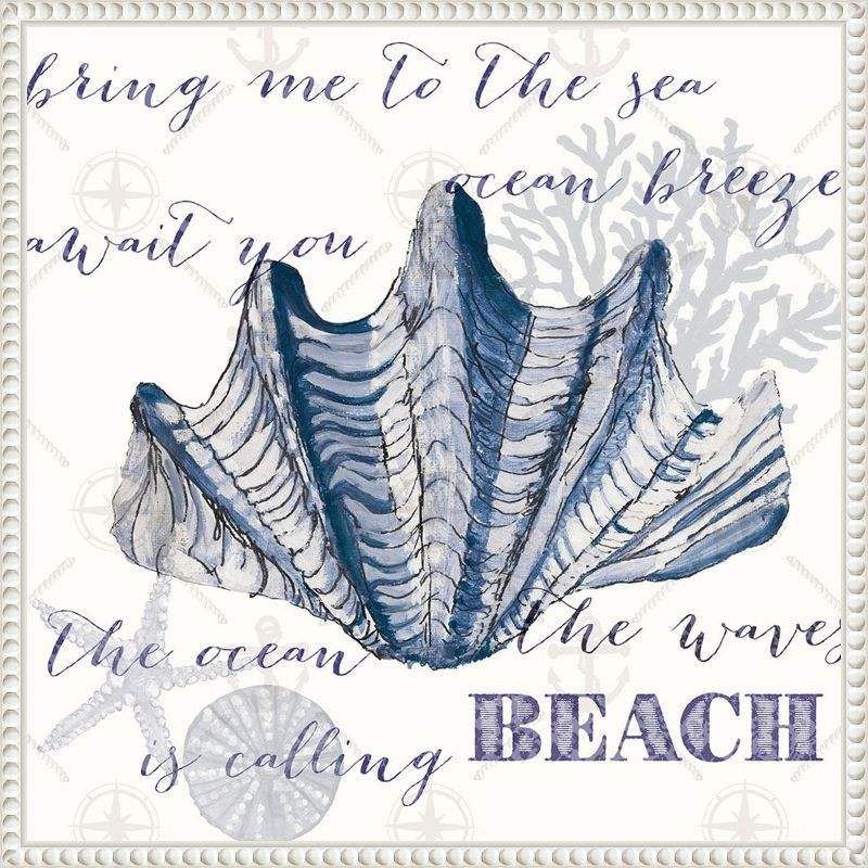 Amanti Art Indigo Ocean Treasures IV by Gina Ritter Canvas Wall Art Print Framed 16 x 16-in.