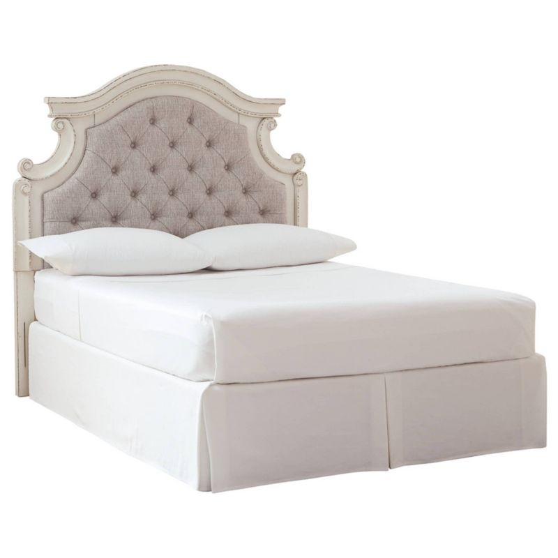 Full Realyn Upholstered Panel Headboard Beige: Cottage Style, Tufted, Wood Frame - Signature Design by Ashley