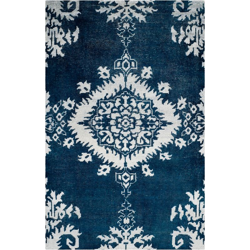 Stone Wash STW235 Hand Knotted Indoor Area Rug - Indigo - 4'x6' - Safavieh