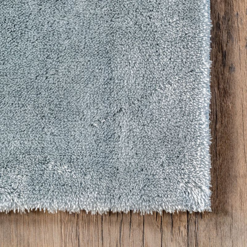 nuLOOM 2' x 6' Cozy Plush SuperiorWash Area Rug, Machine Washable, Non-Slip, Soft Fluffy Shag Carpet for Living Room Bedroom Nursery, Loni Light Blue