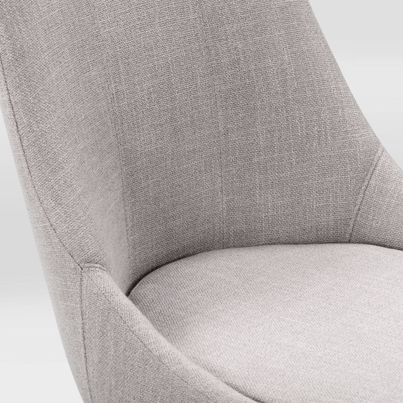Set of 2 Boston Formed Back Fabric Barstools Light Gray - CorLiving: Upholstered, Counter Height, Rubberwood Legs