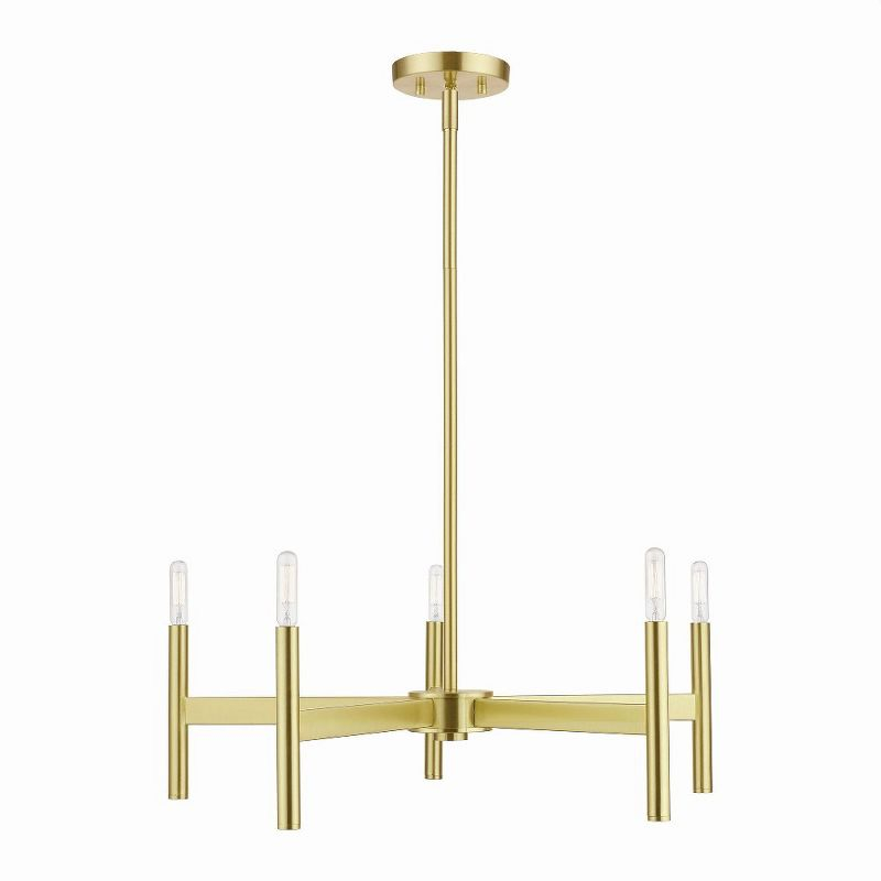 Livex Lighting Copenhagen 5 - Light Chandelier in  Satin Brass