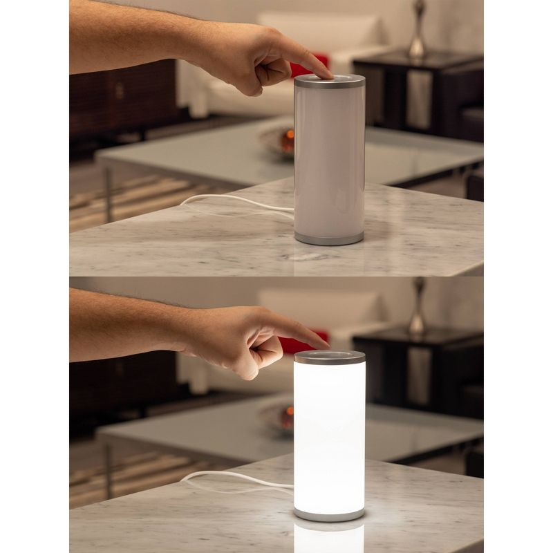 Seasons Color Fusion Lights Table Lamp Silver - Enbrighten: Touch-Controlled, USB Powered, Modern Decor