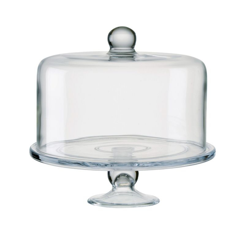Artland Simplicity Cake Stand with Straight Sided Dome - Flawless Glass, Tall Cake Friendly, Secure Design, Elegant Craftsmanship