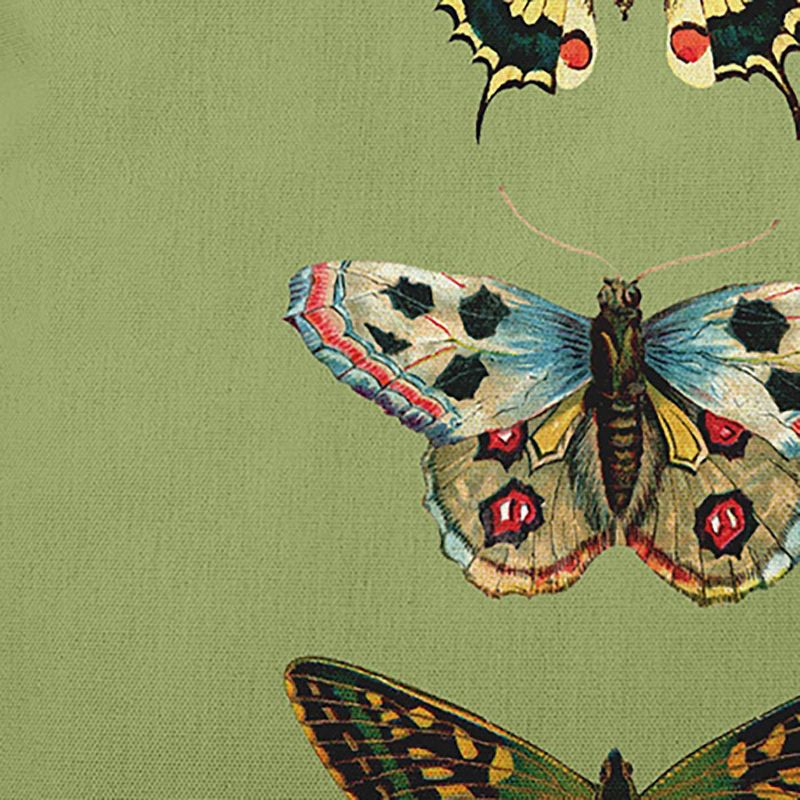 16"x16" Butterflies Square Throw Pillow Green - e by design