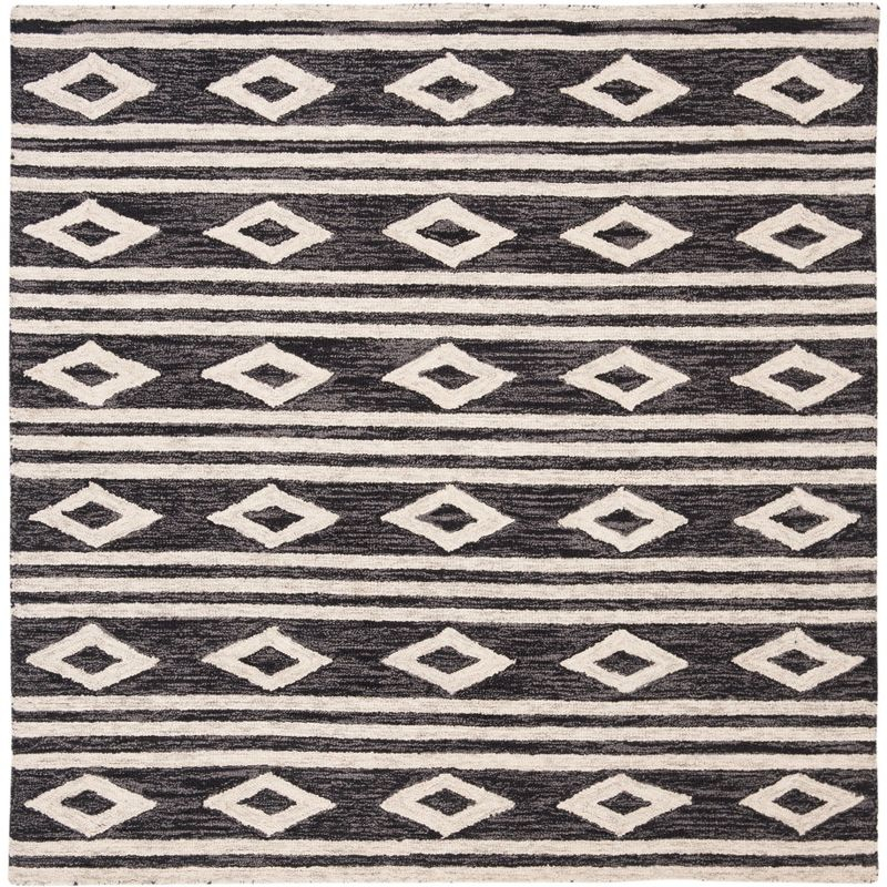Micro-Loop MLP153 Hand Tufted Area Rug - Charcoal/Ivory - 5'x5' - Safavieh.
