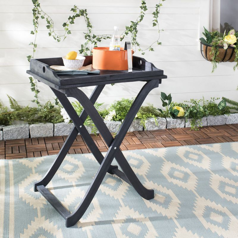 Covina Tray Table - Indoor/Outdoor - PAT6716 - Dark Slate Gray - Safavieh
