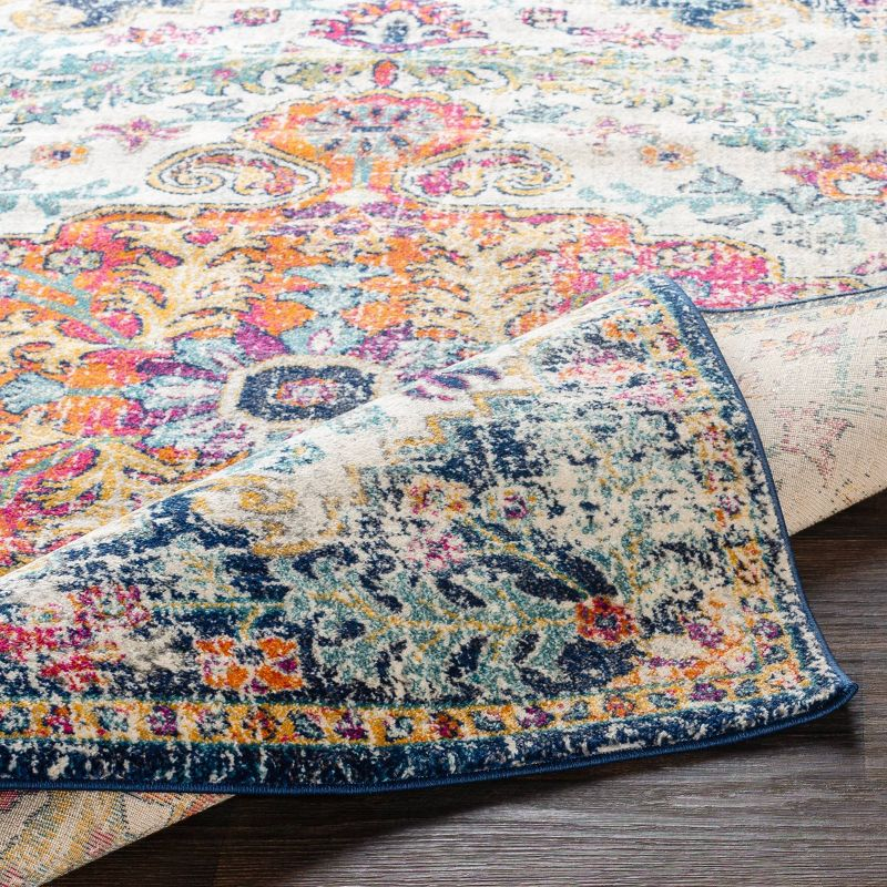 Livabliss 5'3"x7'3" Abby Traditional Rugs Aqua: Medium Pile, Stain & Fade-Resistant, Indoor Use
