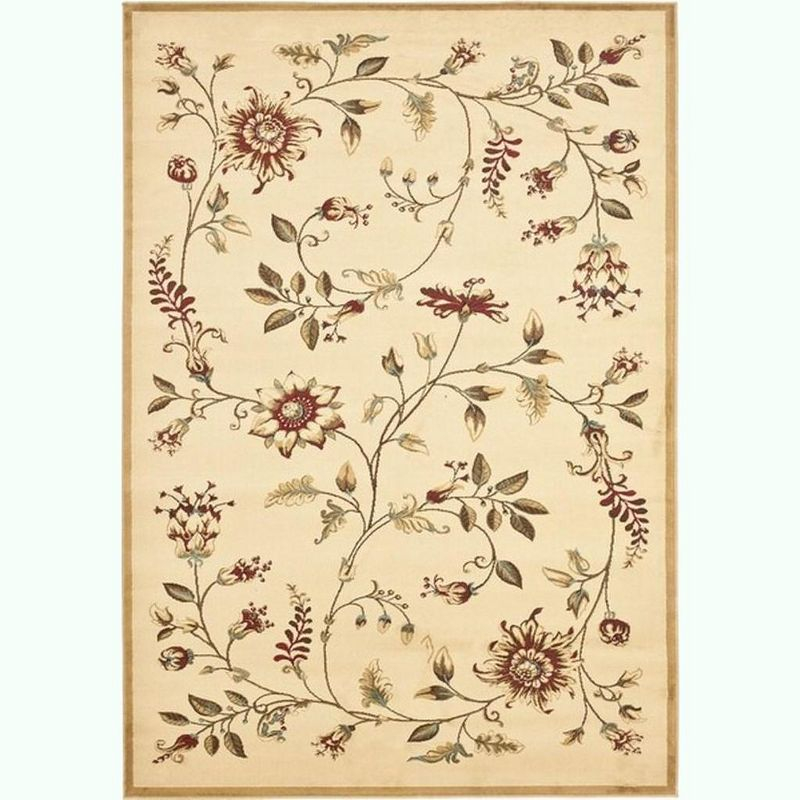 Lyndhurst LNH552 Power Loomed Area Rug - Ivory/Multi - 5'3"x7'6" - Safavieh.